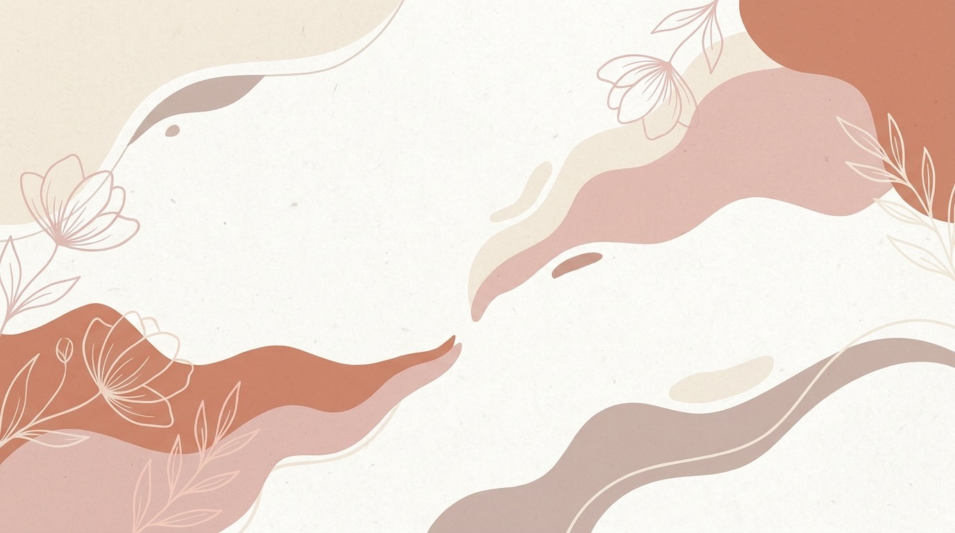 Ilustração suave mostrando as diferentes causas do corrimento marrom ao longo do ciclo menstrual