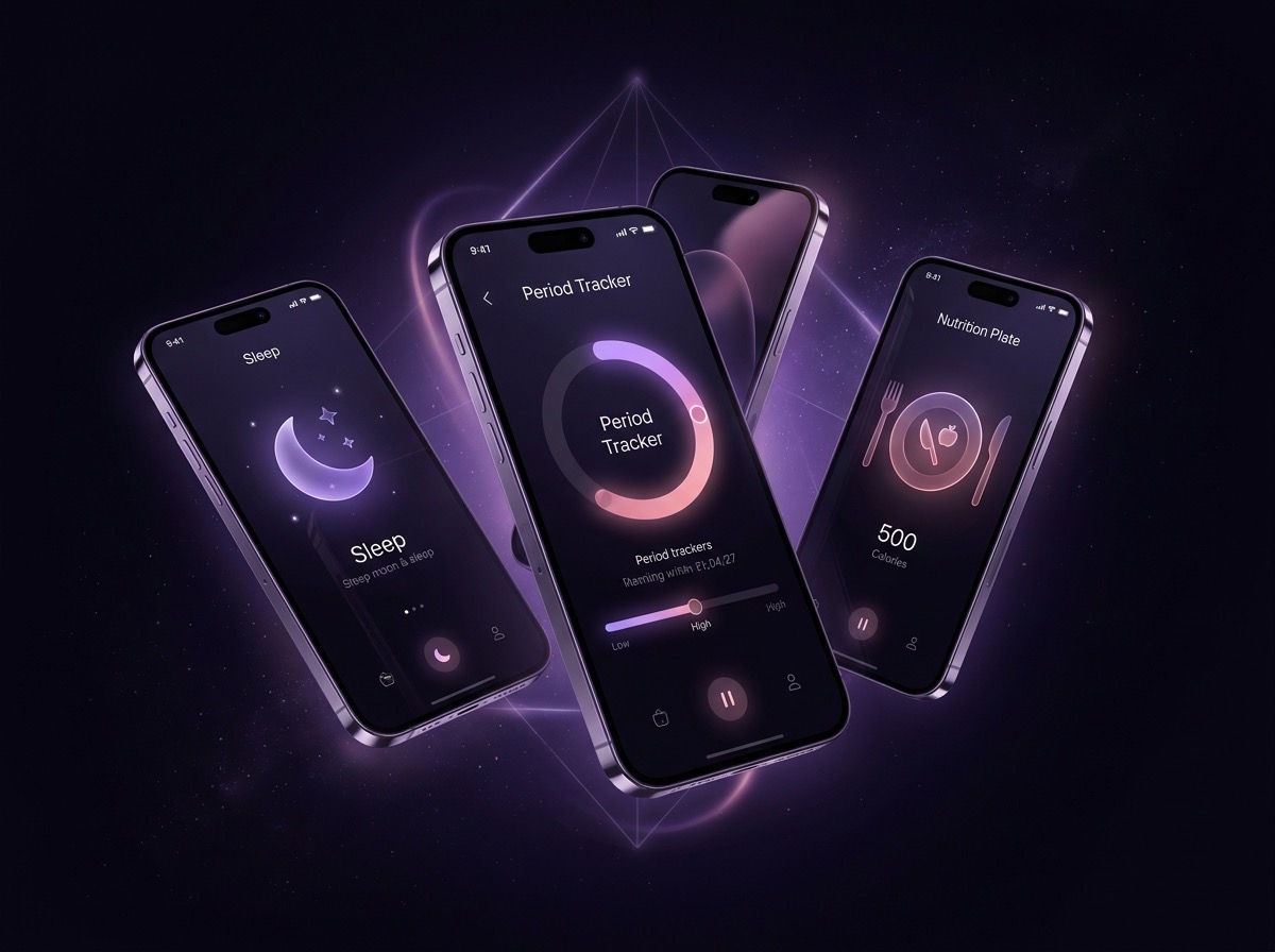 3D render of Vyve's AI health apps floating in space