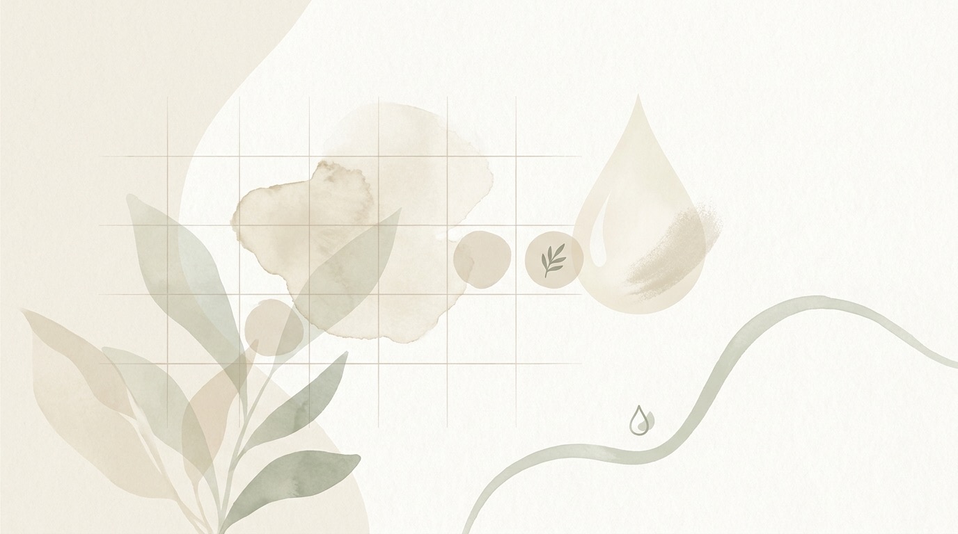 Gentle illustration showing how discharge changes day by day after a period, from scant and white to creamy and then clear and stretchy near ovulation